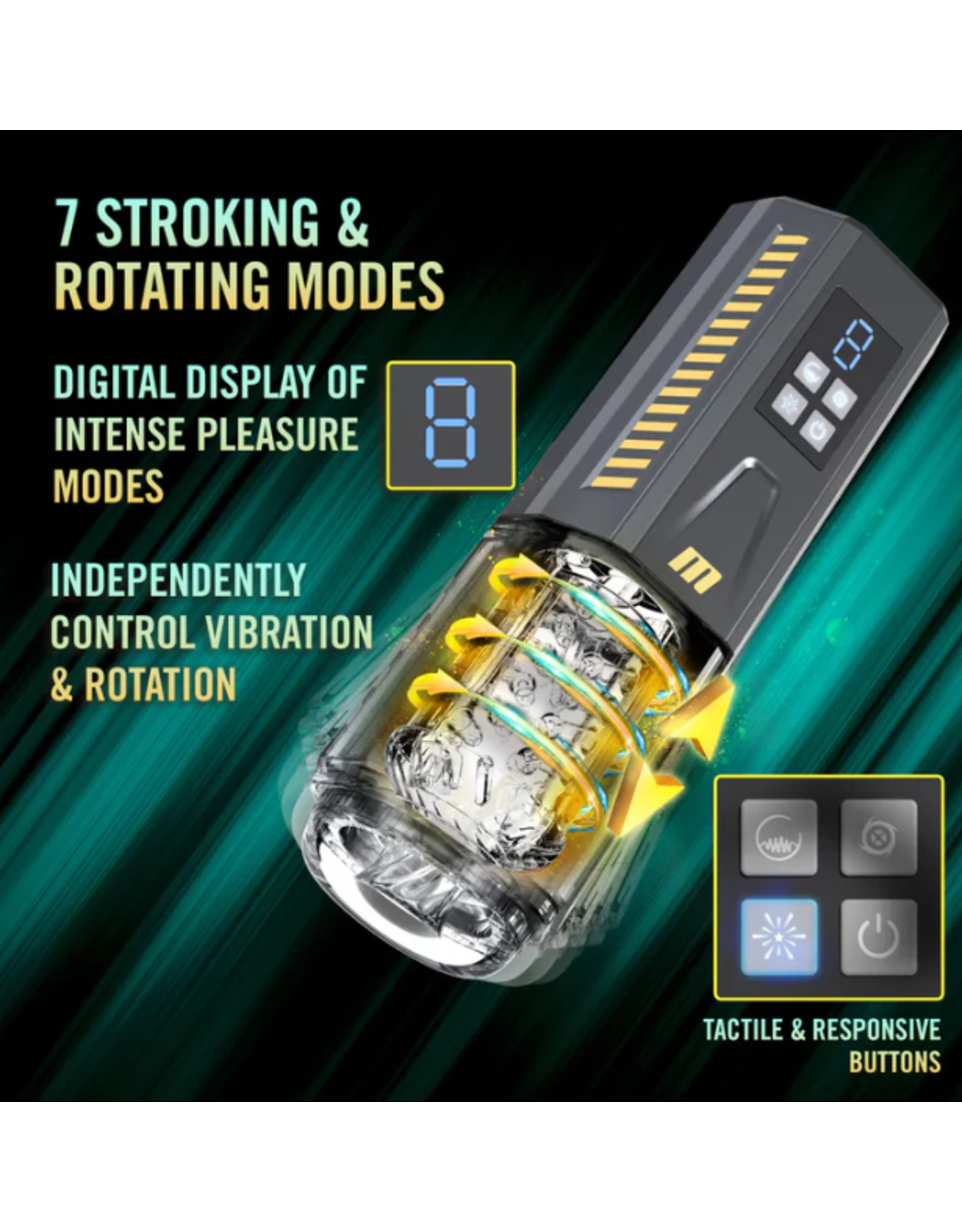 Blush Novelties Blush- M for Men SpinMaster Pro Vibrating Rotating Stroker