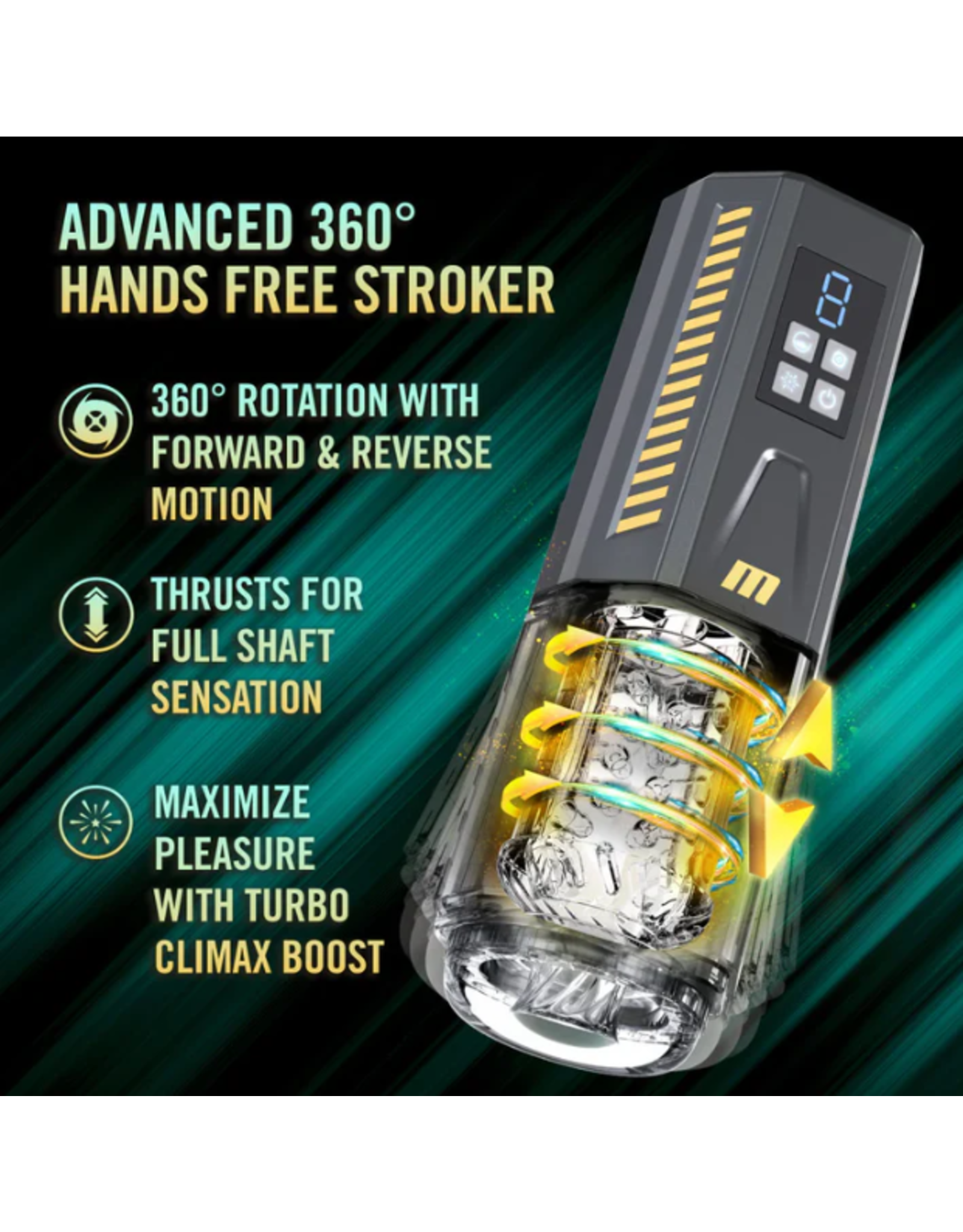 Blush Novelties Blush- M for Men SpinMaster Pro Vibrating Rotating Stroker