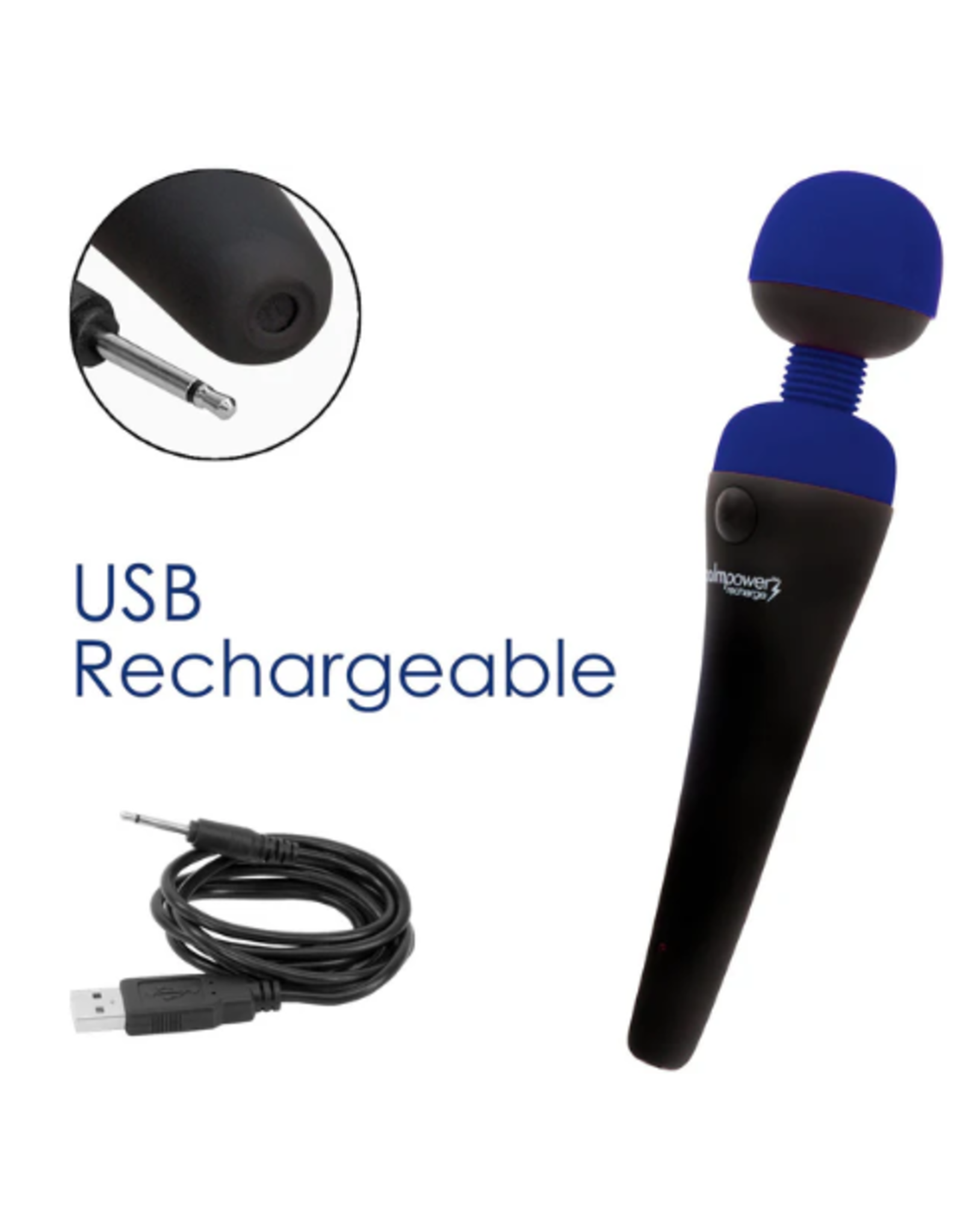 Palm Power Palm Power Recharge - Waterproof Personal Massager (Blue)