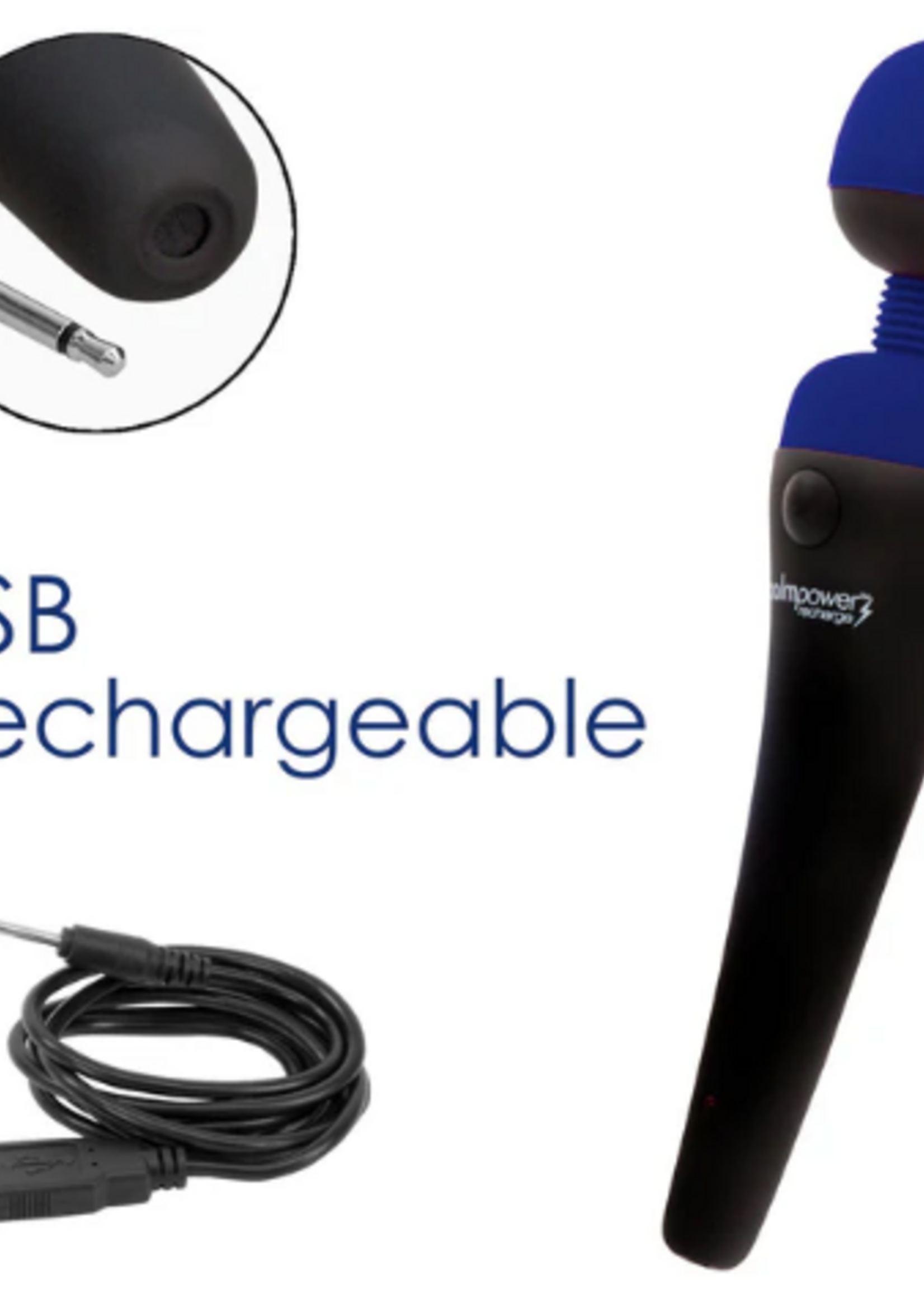 Palm Power Palm Power Recharge - Waterproof Personal Massager (Blue)