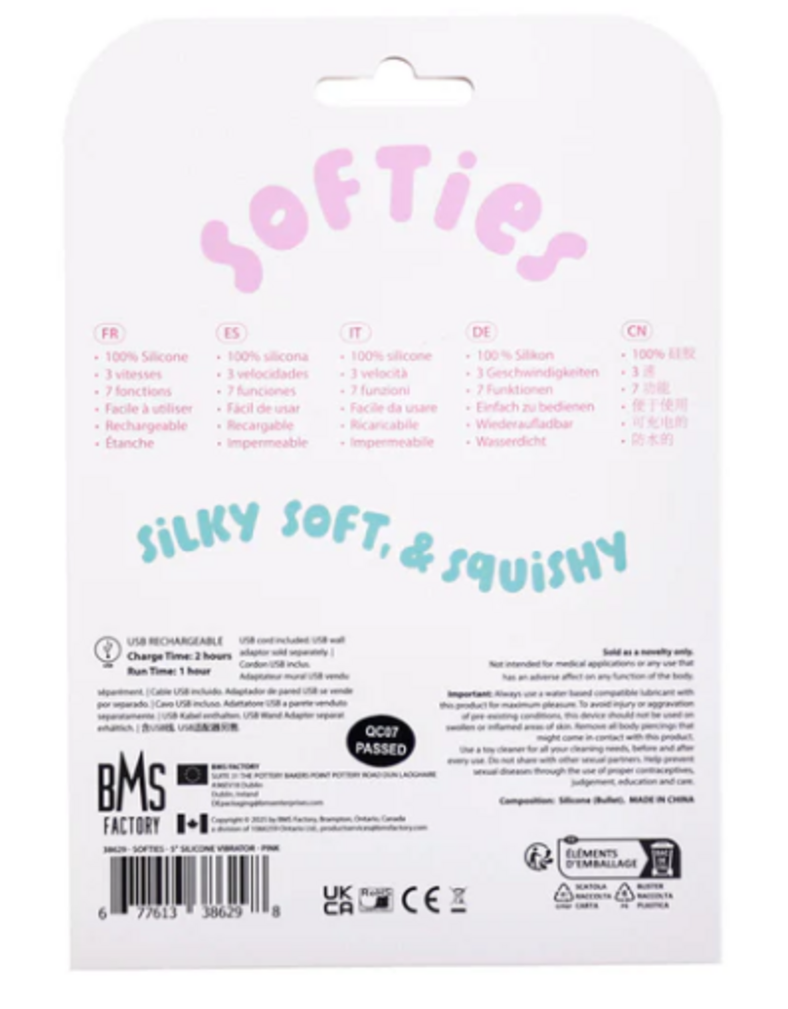 BMS Factory Softies - 5" Silicone Vibrator - Pink