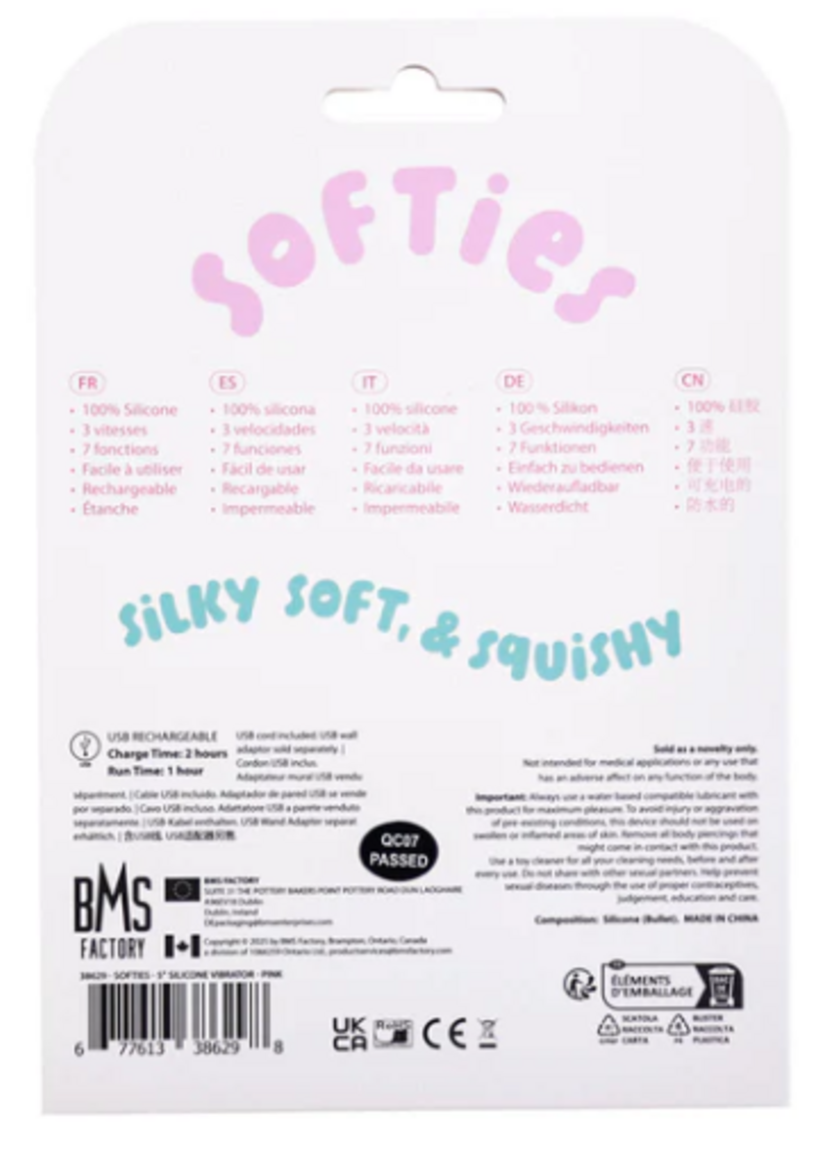 BMS Factory Softies - 5" Silicone Vibrator - Pink