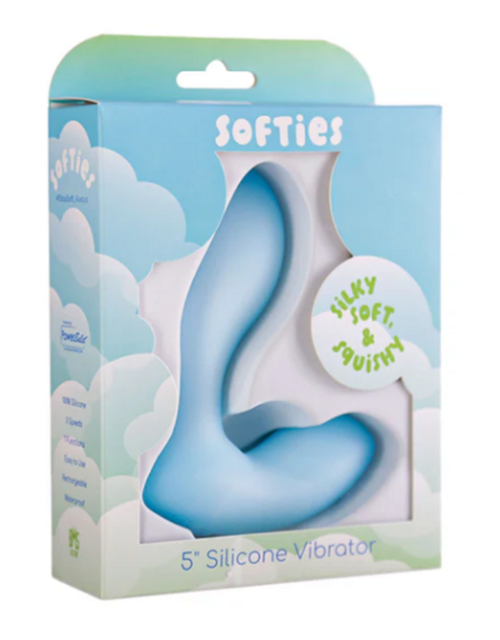 BMS Factory Softies - 5" Silicone Vibrator - Blue