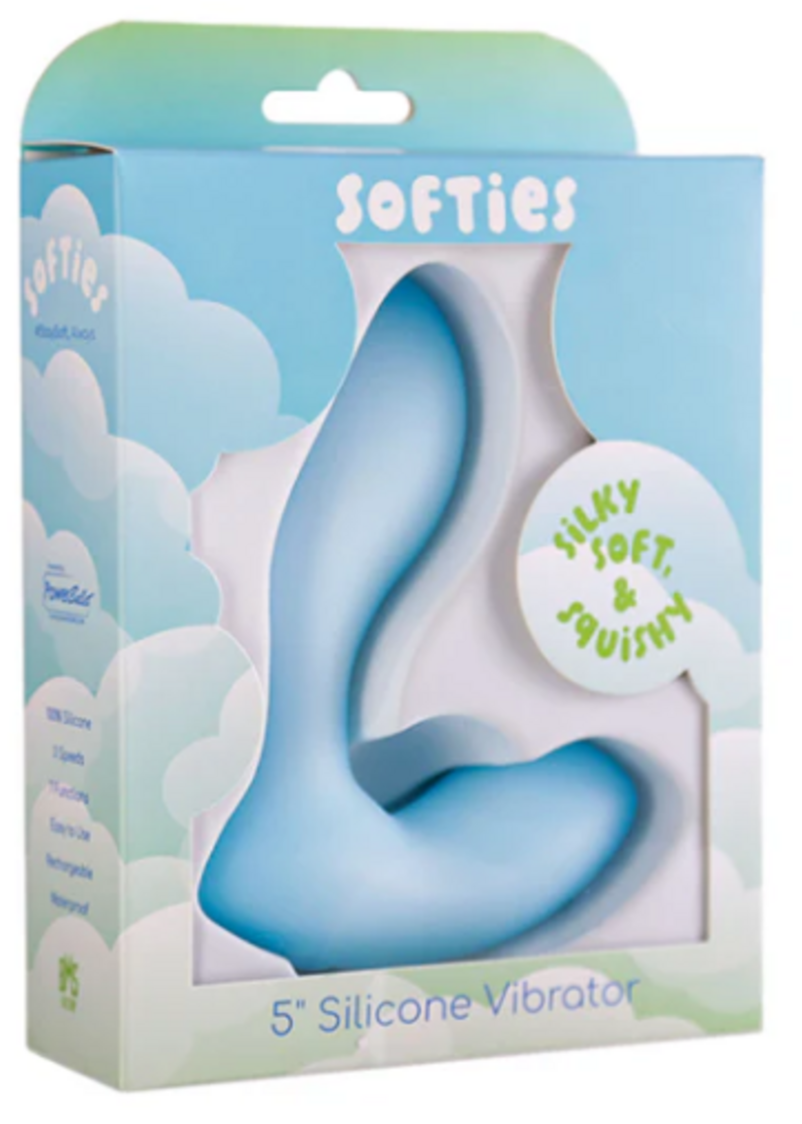 BMS Factory Softies - 5" Silicone Vibrator - Blue