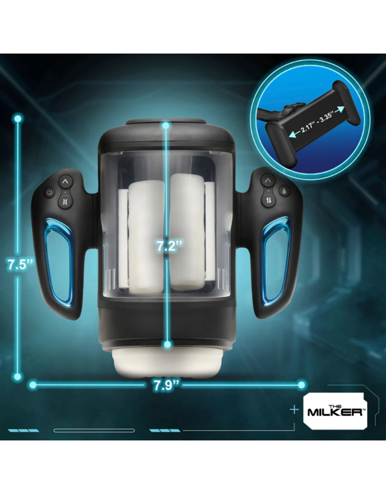 XR Brands Cyber Milker Stroking & Vibrating Masturbator