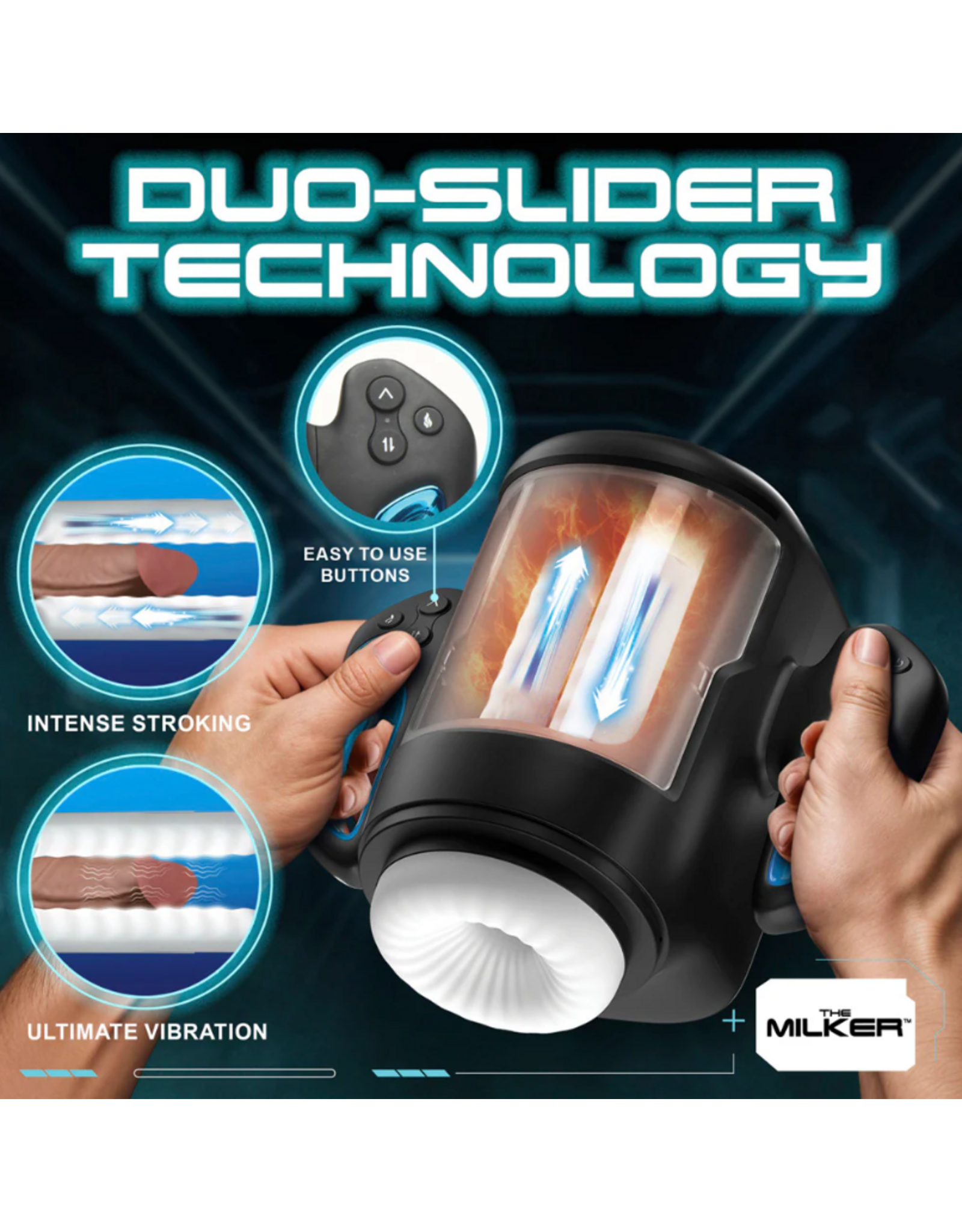 XR Brands Cyber Milker Stroking & Vibrating Masturbator