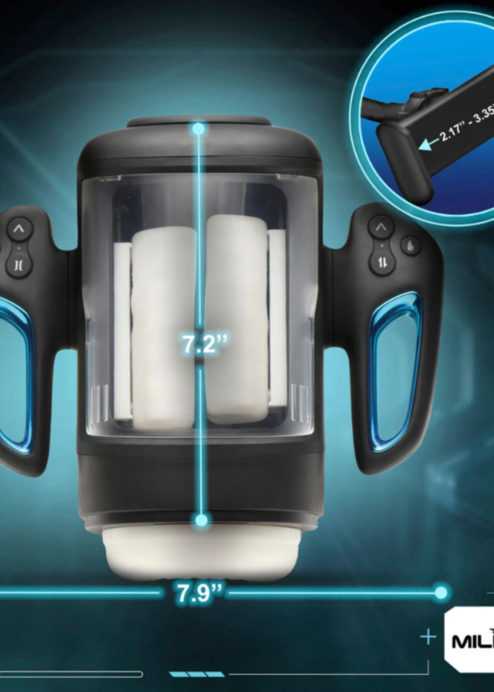 XR Brands Cyber Milker Stroking & Vibrating Masturbator