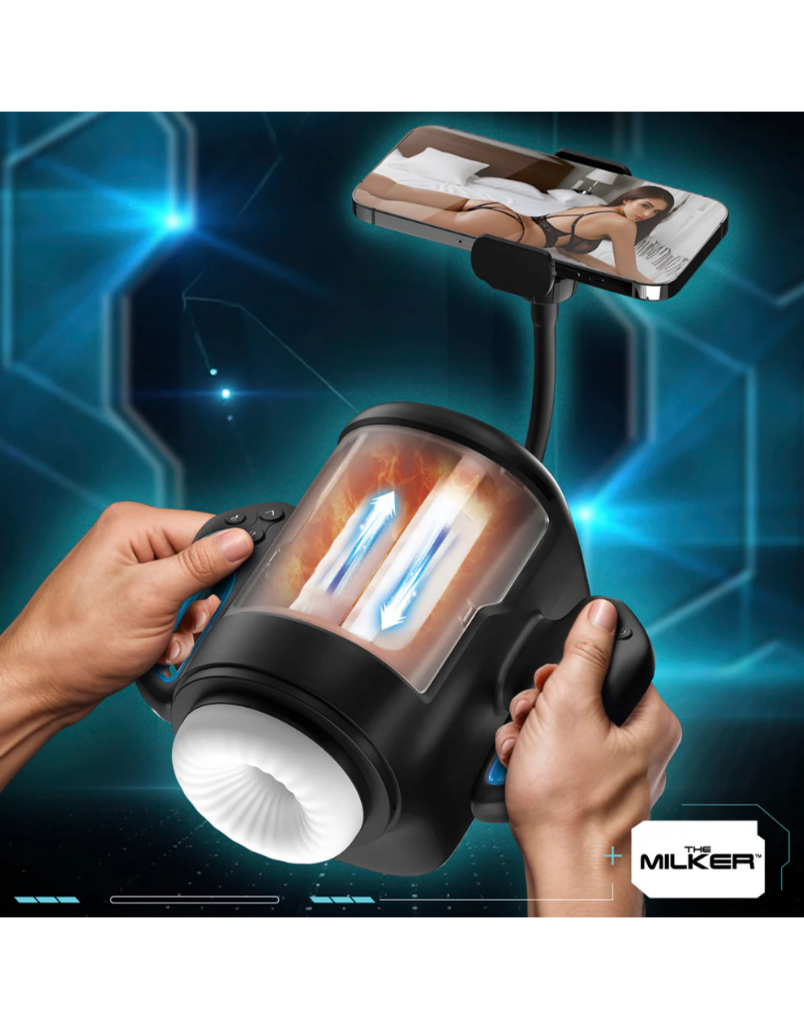 XR Brands Cyber Milker Stroking & Vibrating Masturbator