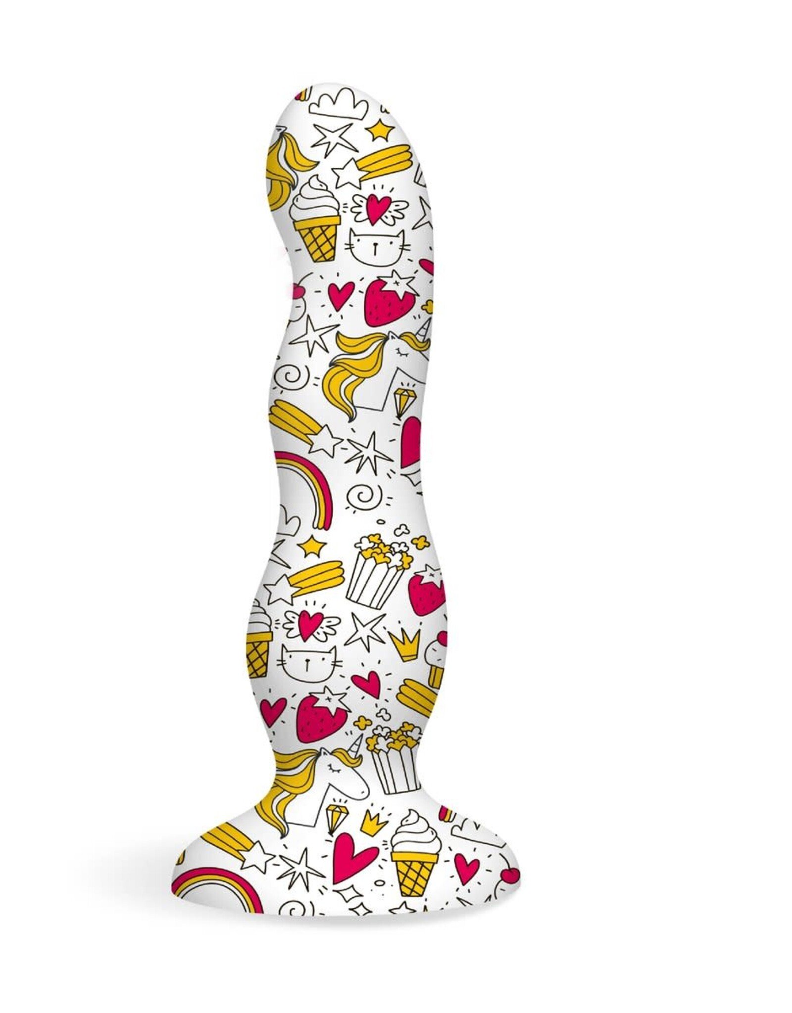 Icon Brands Collage - Cupcakes and Unicorn - Curvy Silicone Dildo