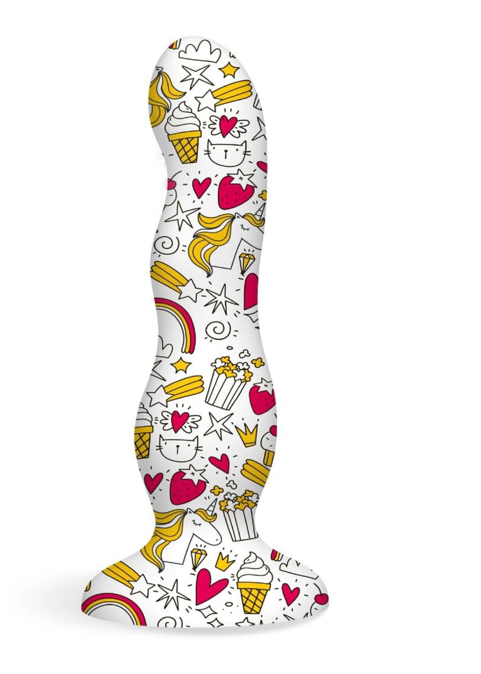 Icon Brands Collage - Cupcakes and Unicorn - Curvy Silicone Dildo