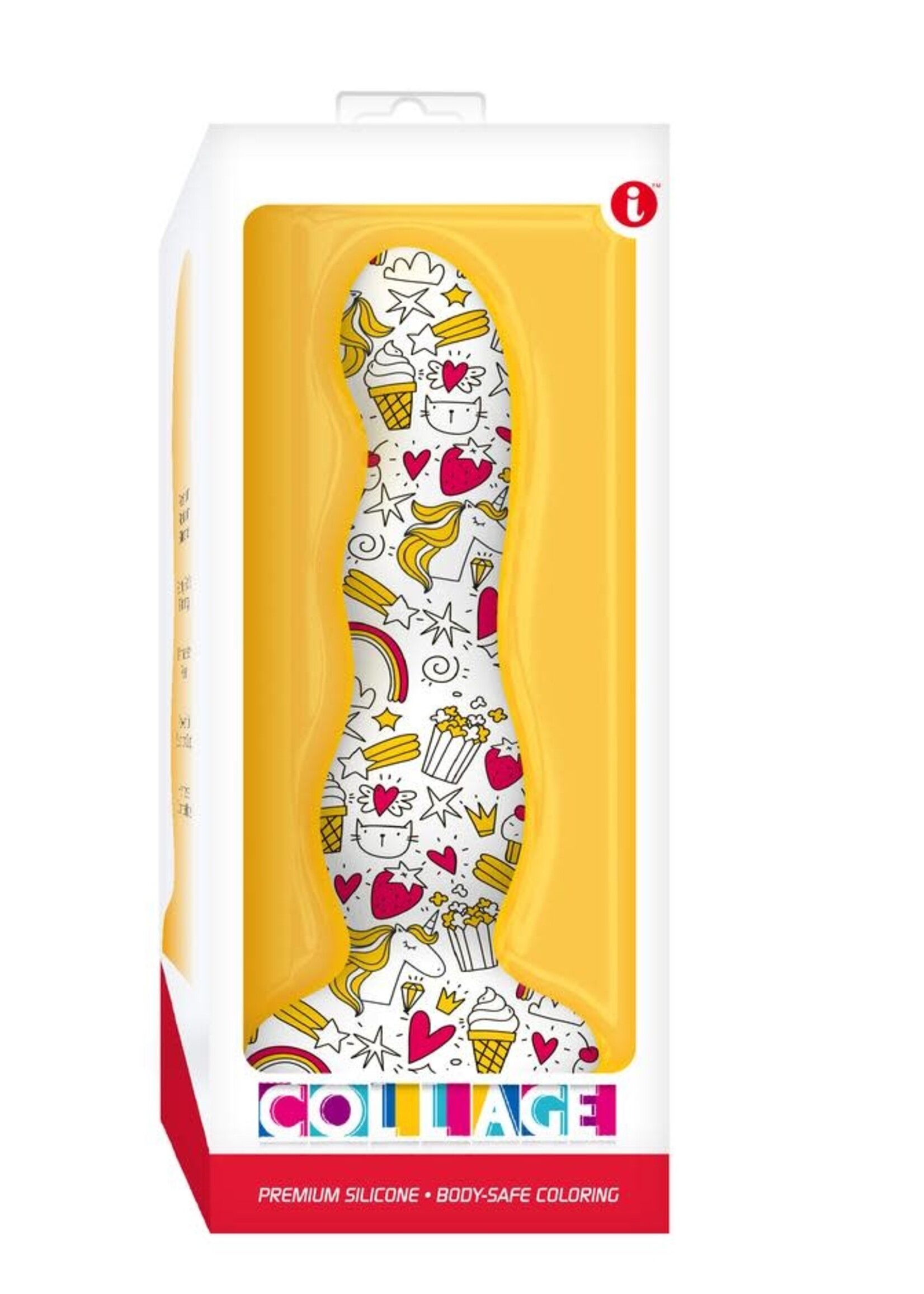 Icon Brands Collage - Cupcakes and Unicorn - Curvy Silicone Dildo