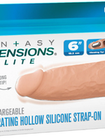 Pipedream Fantasy Xtension 6" Vibrating Hollow Strap On | Light