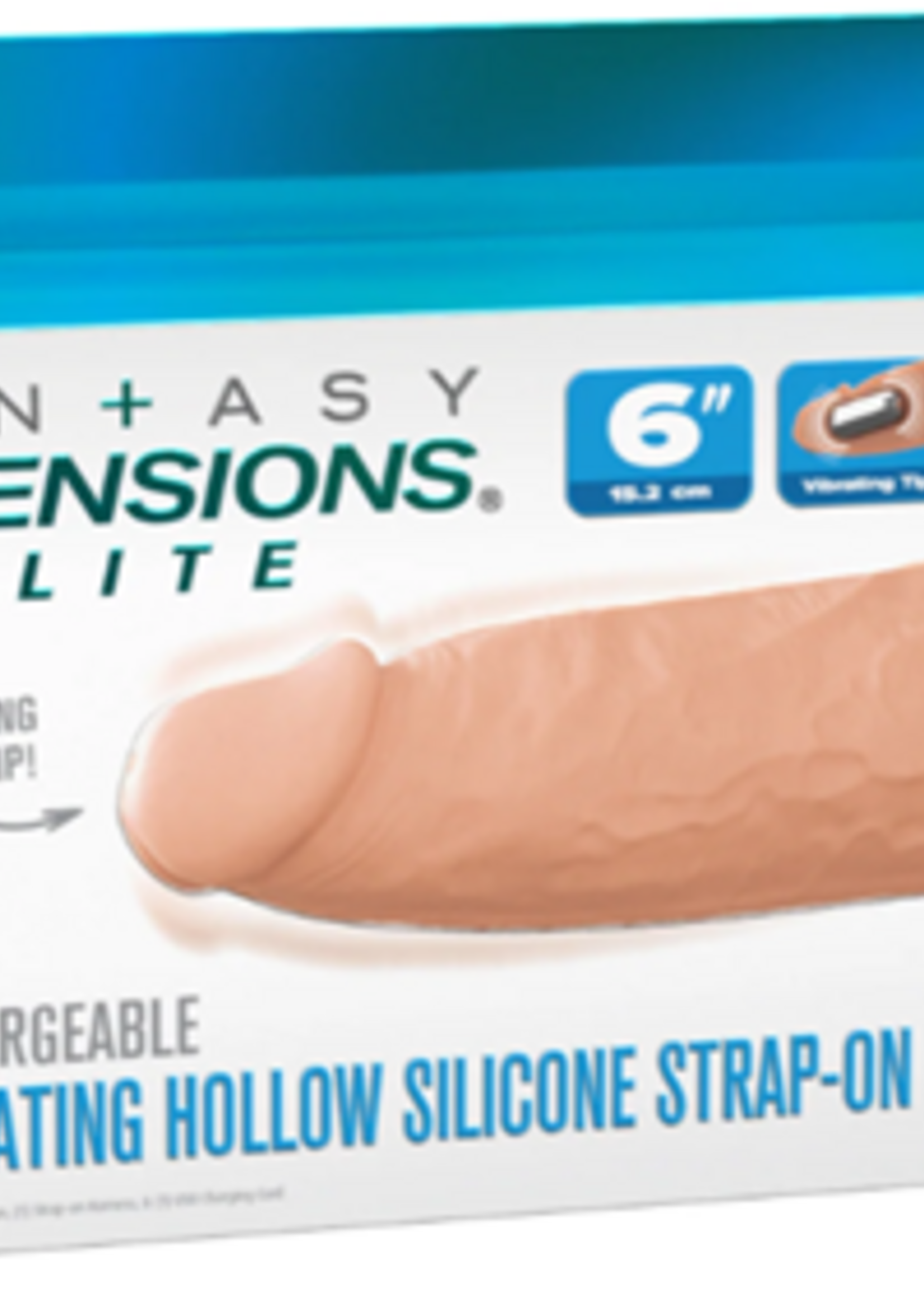 Pipedream Fantasy Xtension 6" Vibrating Hollow Strap On | Light