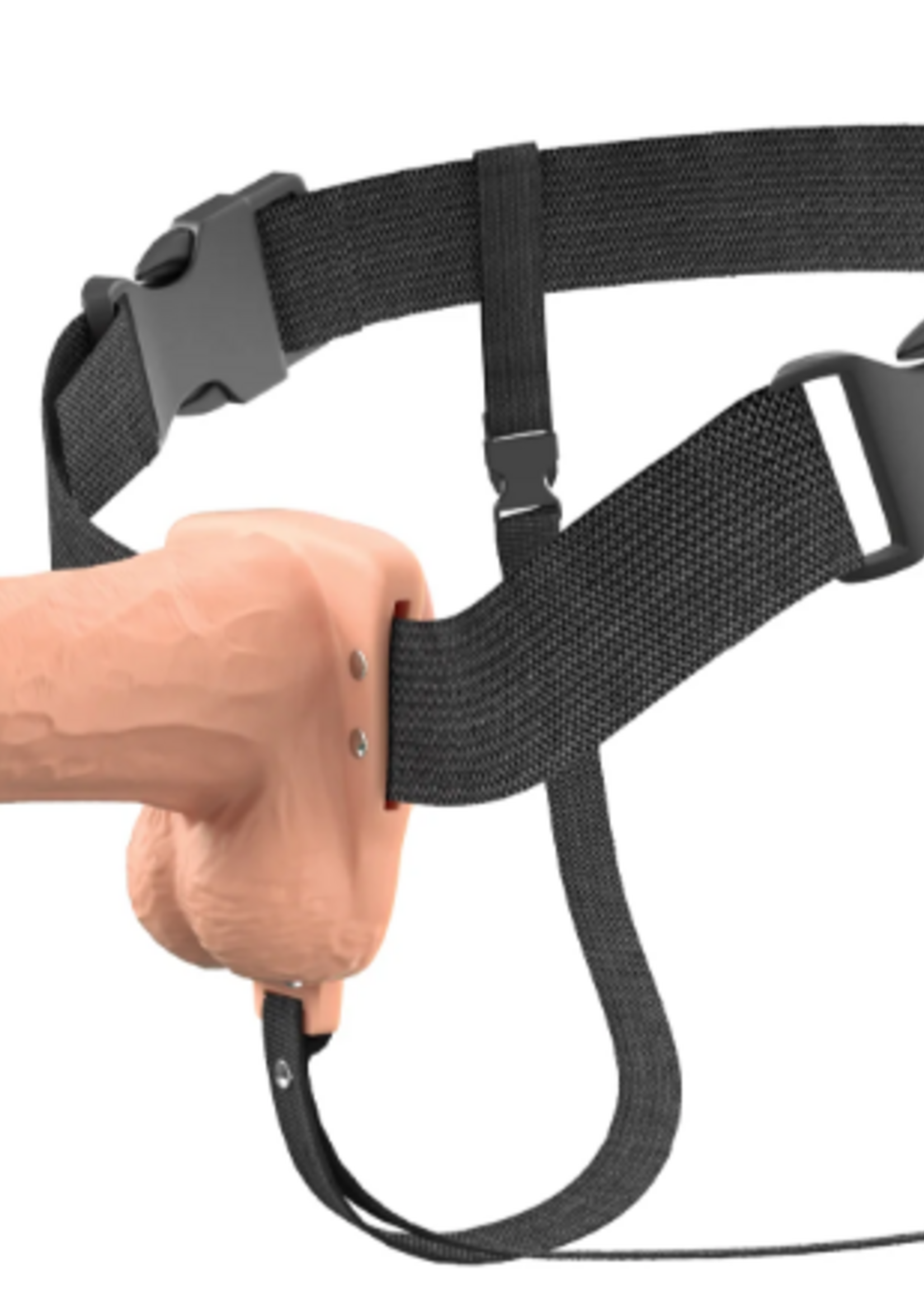Pipedream Fantasy Xtension 6" Vibrating Hollow Strap On | Light