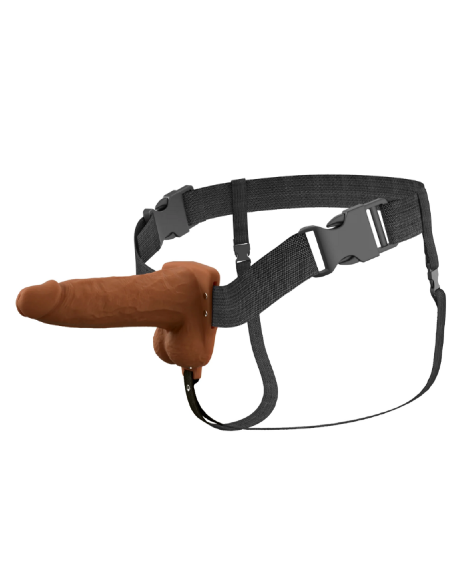 Pipedream Fantasy Xtension 6" Vibrating Hollow Strap On | Dark