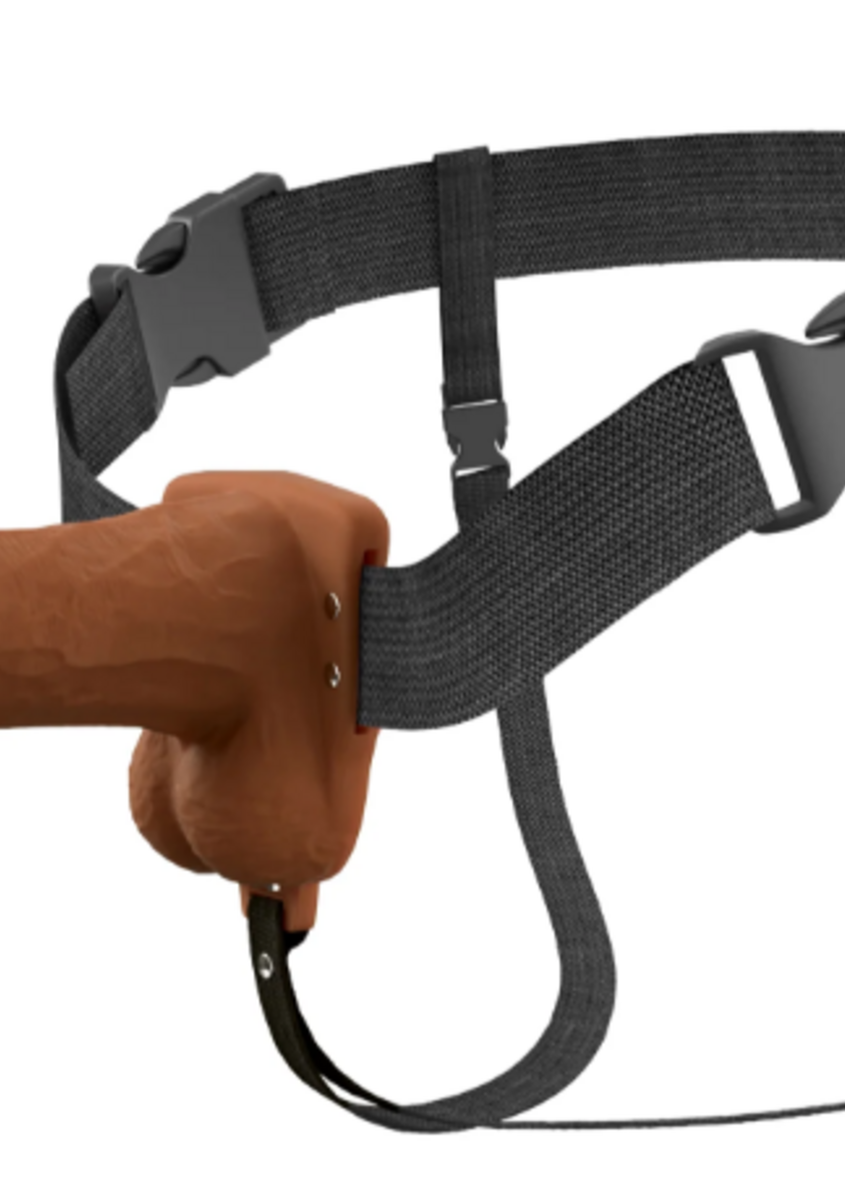 Pipedream Fantasy Xtension 6" Vibrating Hollow Strap On | Dark
