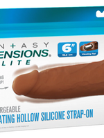 Pipedream Fantasy Xtension 6" Vibrating Hollow Strap On | Dark