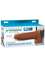Pipedream Fantasy Xtension 6" Vibrating Hollow Strap On | Dark