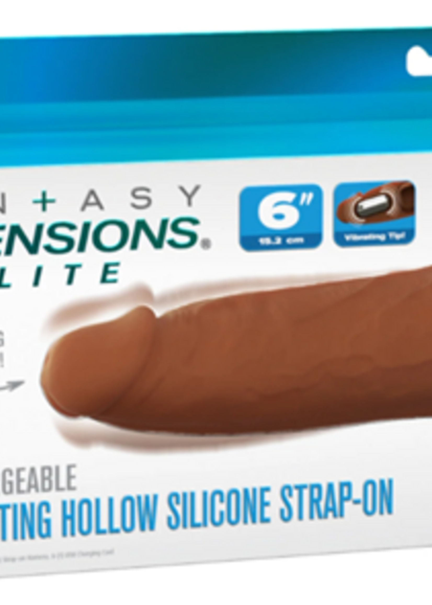 Pipedream Fantasy Xtension 6" Vibrating Hollow Strap On | Dark