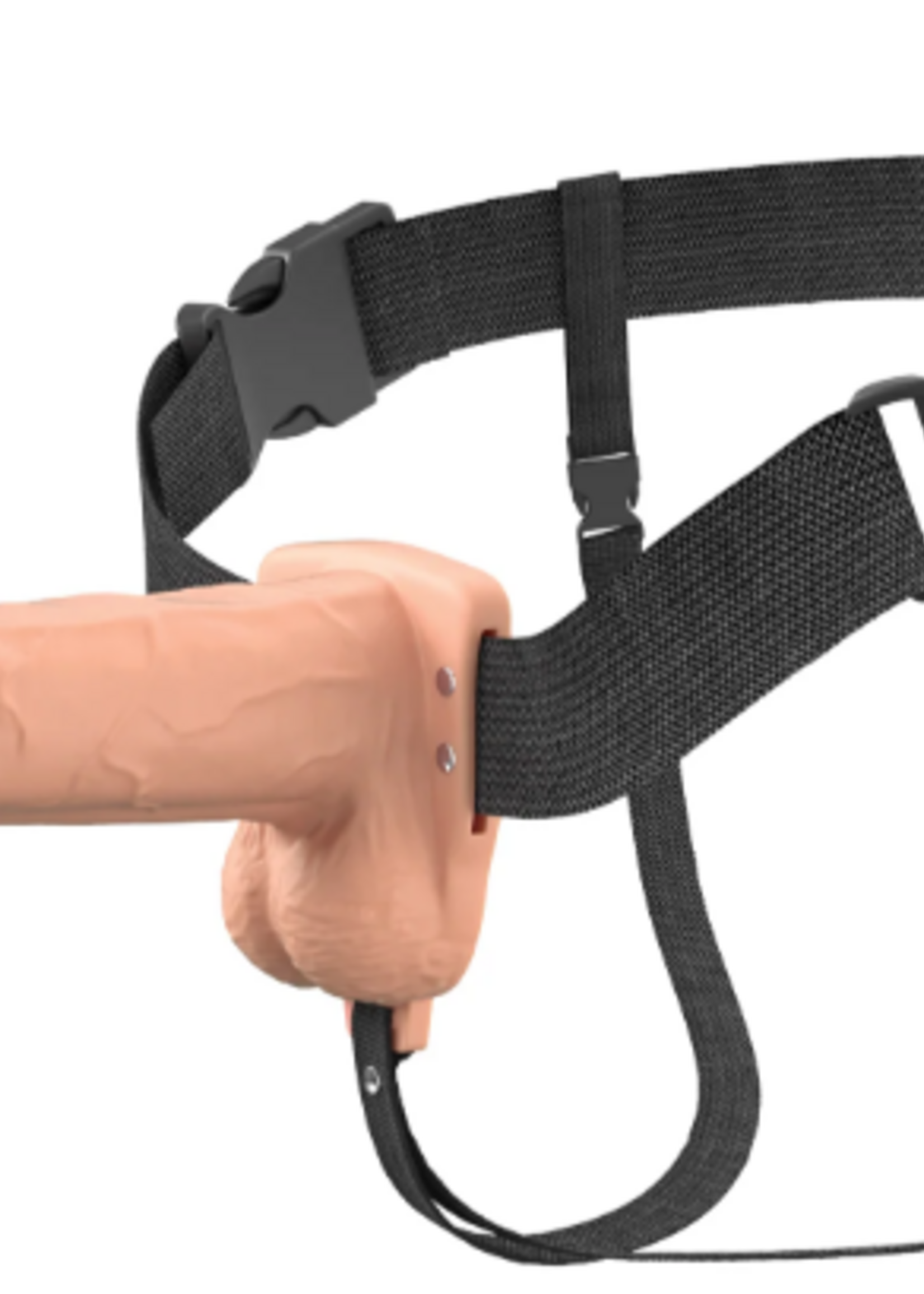 Pipedream Fantasy Xtension 7" Vibrating Hollow Strap On | Light