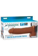 Pipedream Fantasy Xtension 7" Vibrating Hollow Strap On | Dark