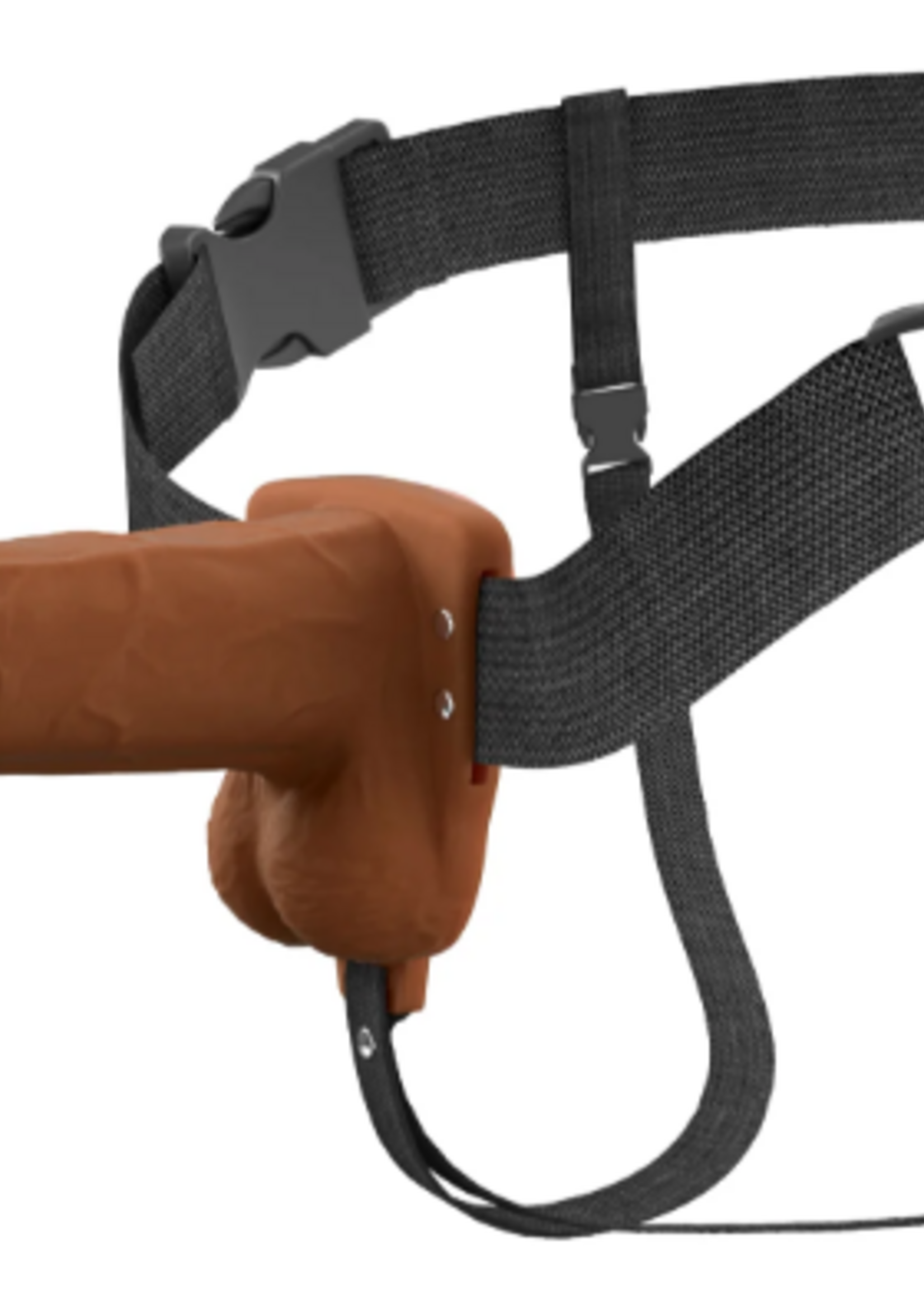 Pipedream Fantasy Xtension 7" Vibrating Hollow Strap On | Dark