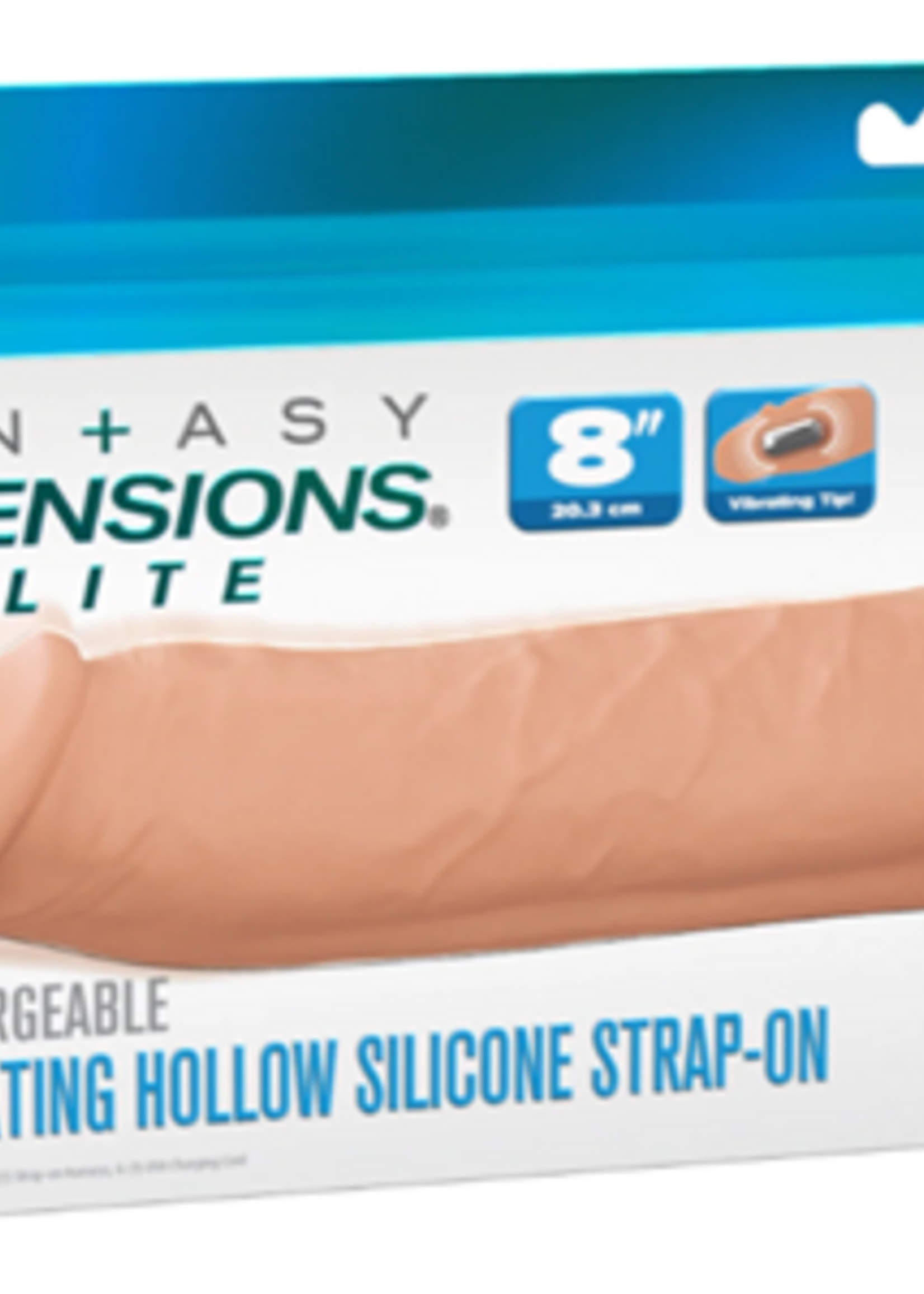 Pipedream Fantasy Xtension 8" Vibrating Hollow Strap On | Light
