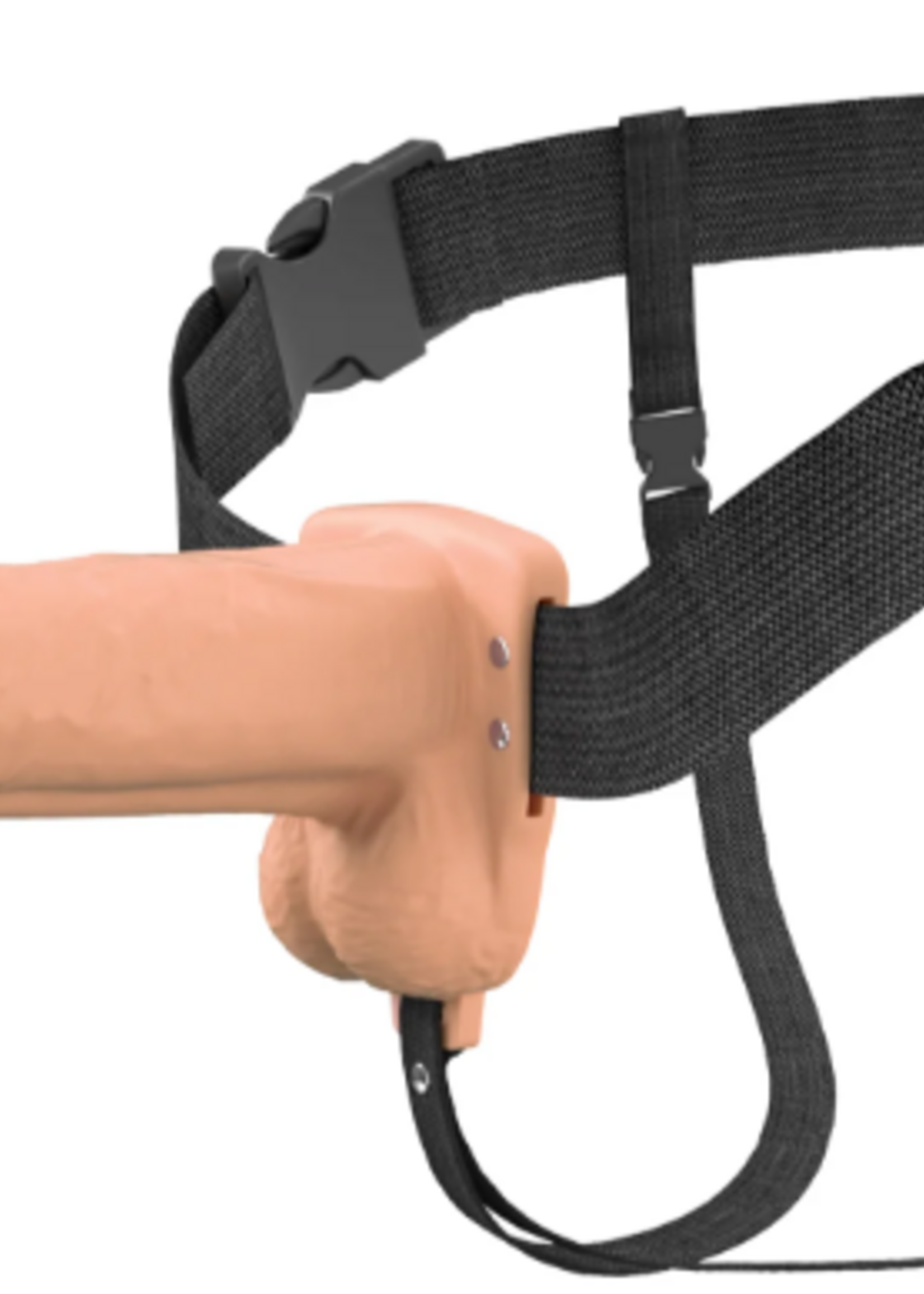 Pipedream Fantasy Xtension 8" Vibrating Hollow Strap On | Light