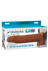 Pipedream Fantasy Xtension 8" Vibrating Hollow Strap On | Dark
