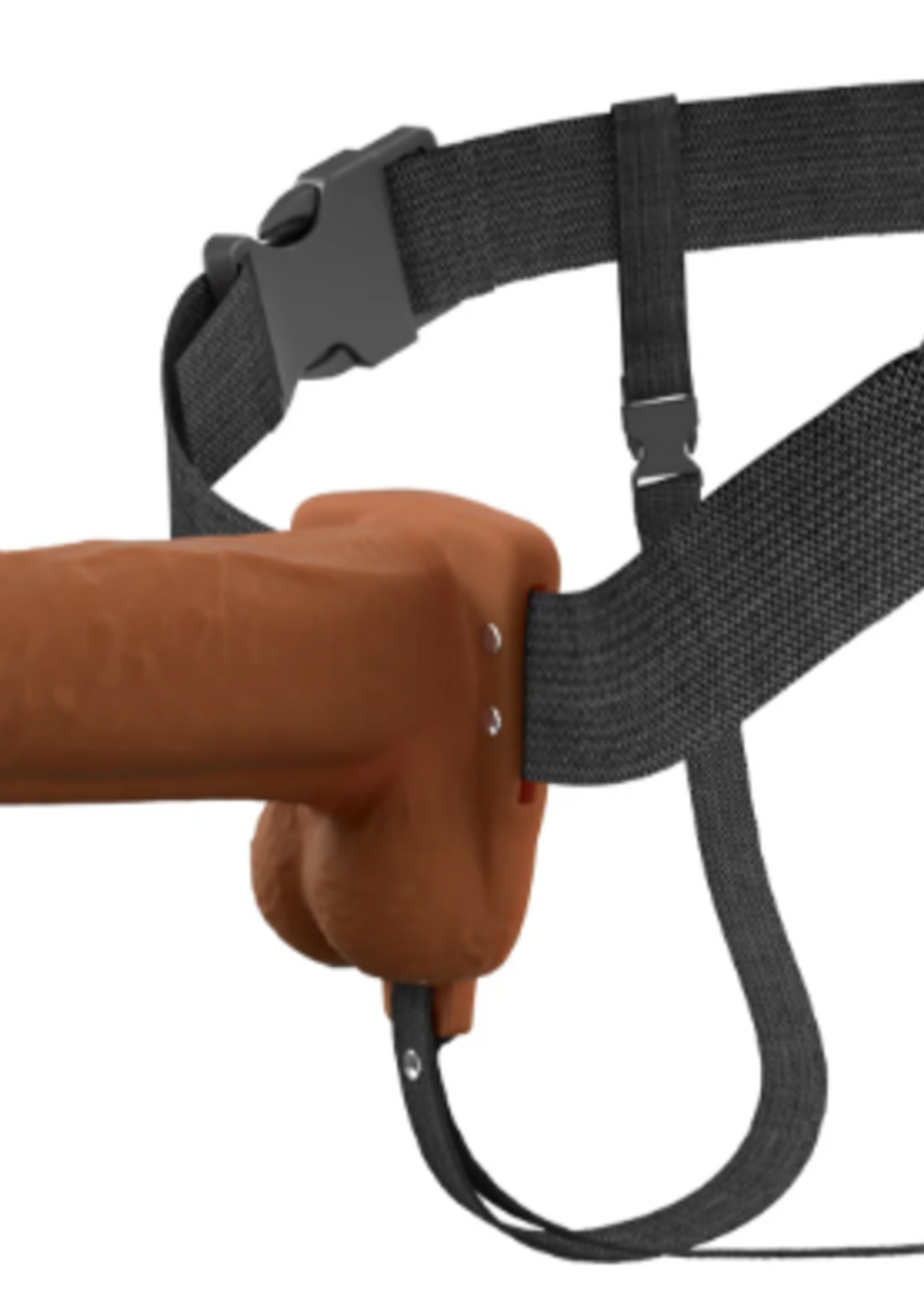 Pipedream Fantasy Xtension 8" Vibrating Hollow Strap On | Dark
