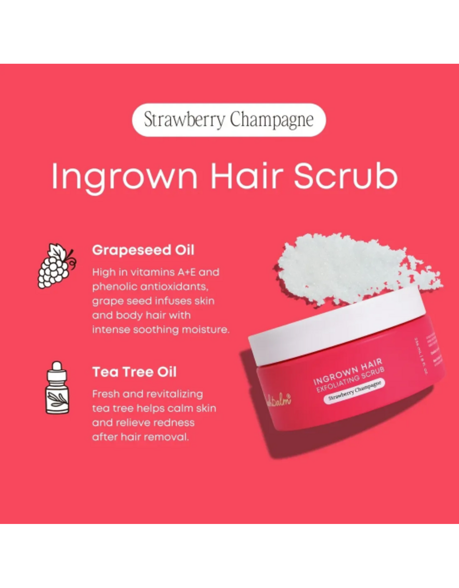 Bush Balm Bush Balm - Ingrown Hair Exfoliating Scrub - Strawberry Champagne