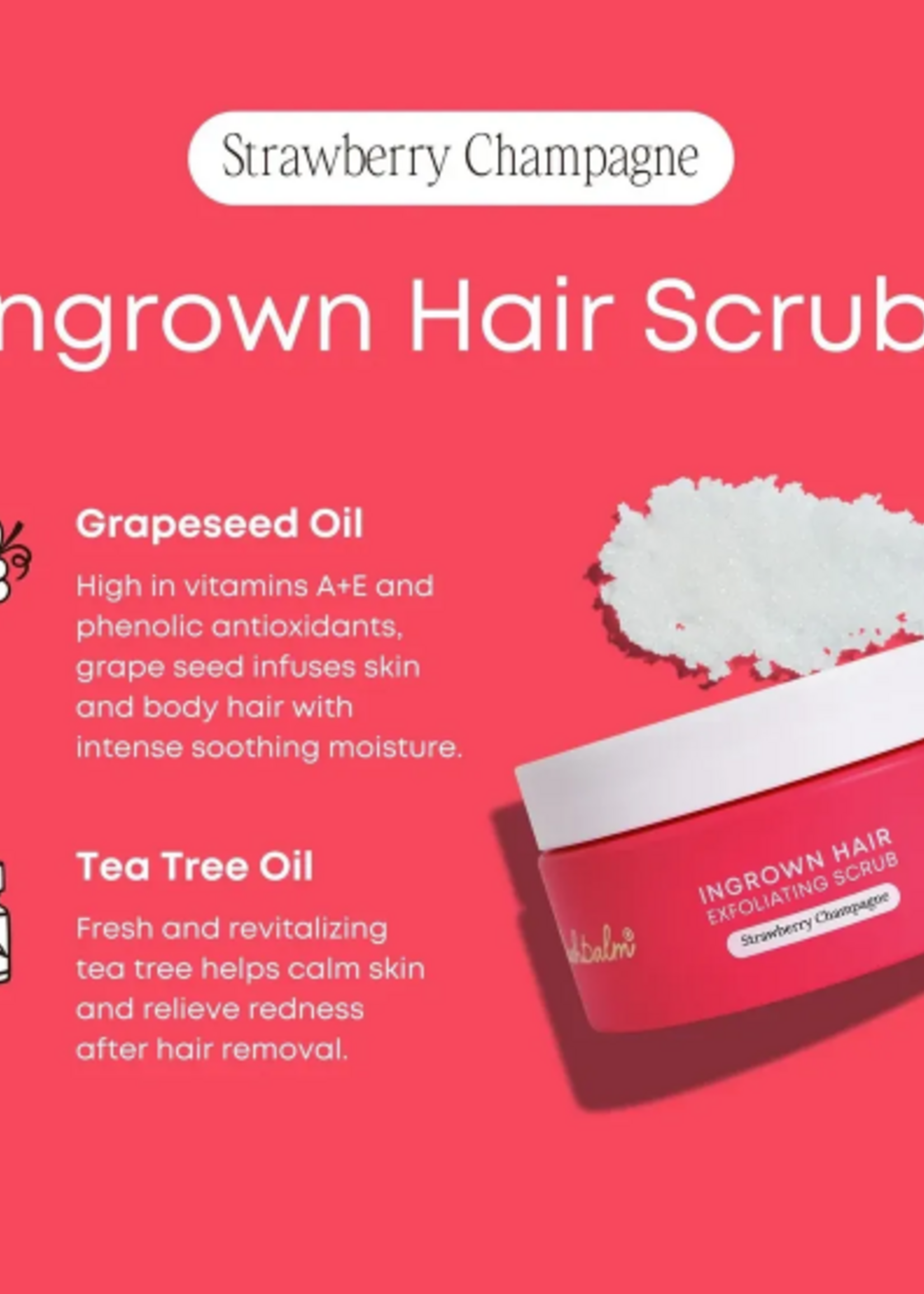 Bush Balm Bush Balm - Ingrown Hair Exfoliating Scrub - Strawberry Champagne