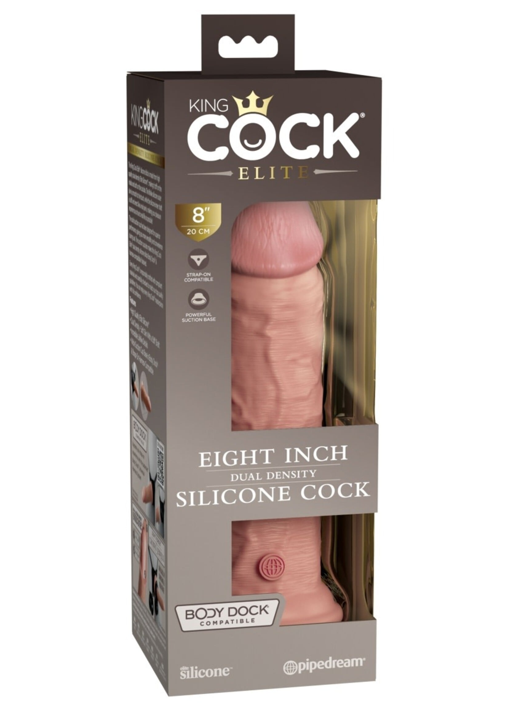 King Cock Elite - 8" Dual Density Silicone Cock (light)