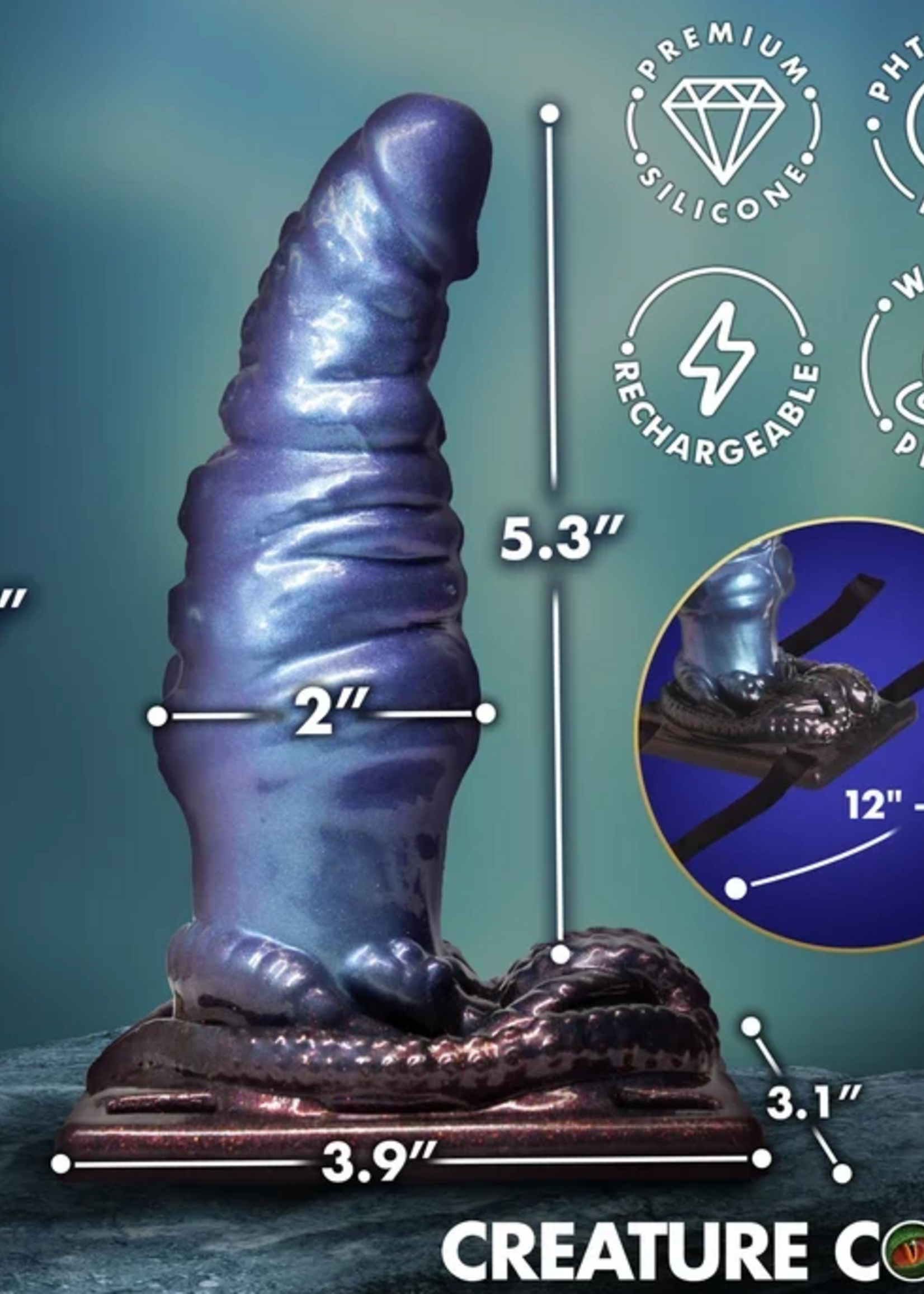 XR Brands Creature Cocks - Lord Neptune Vibrating Grinder