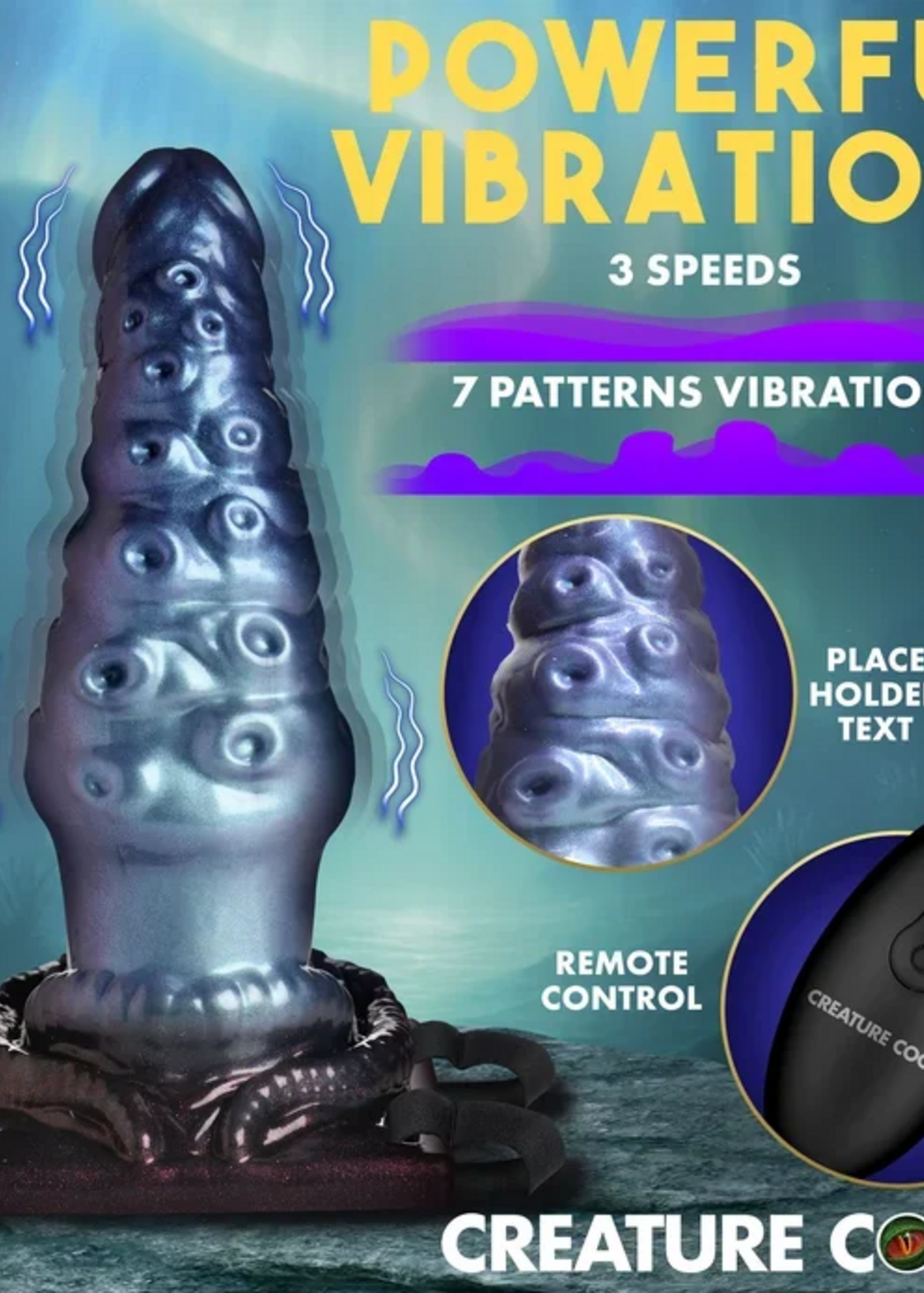 XR Brands Creature Cocks - Lord Neptune Vibrating Grinder
