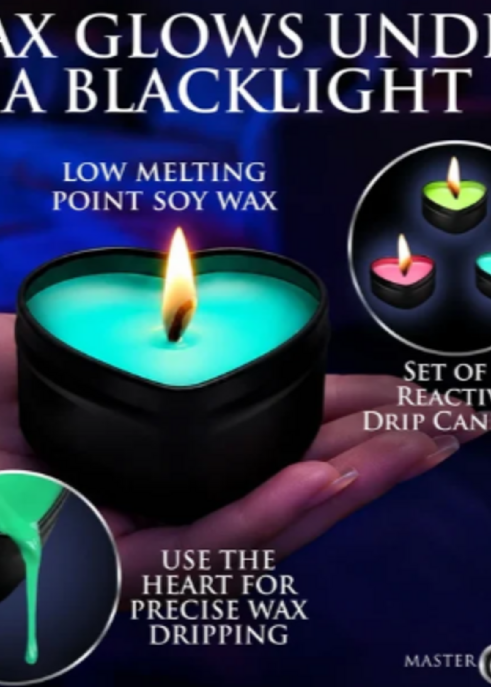 Burning Heart Blacklight Candles