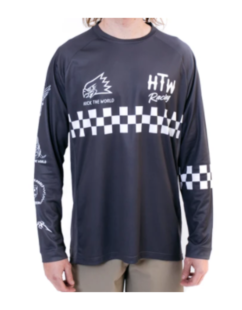 Huck The World Huck The World Checkers L/S Jersey Slate