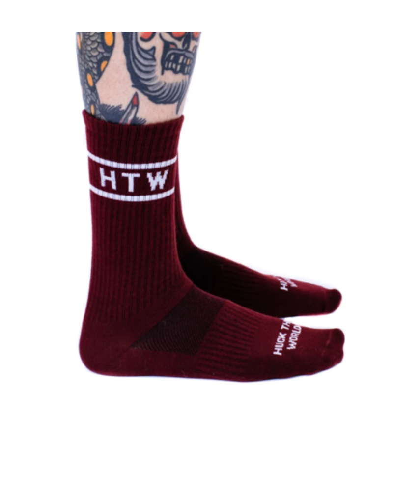 Huck The World Huck The World Double Stripe Sock Maroon