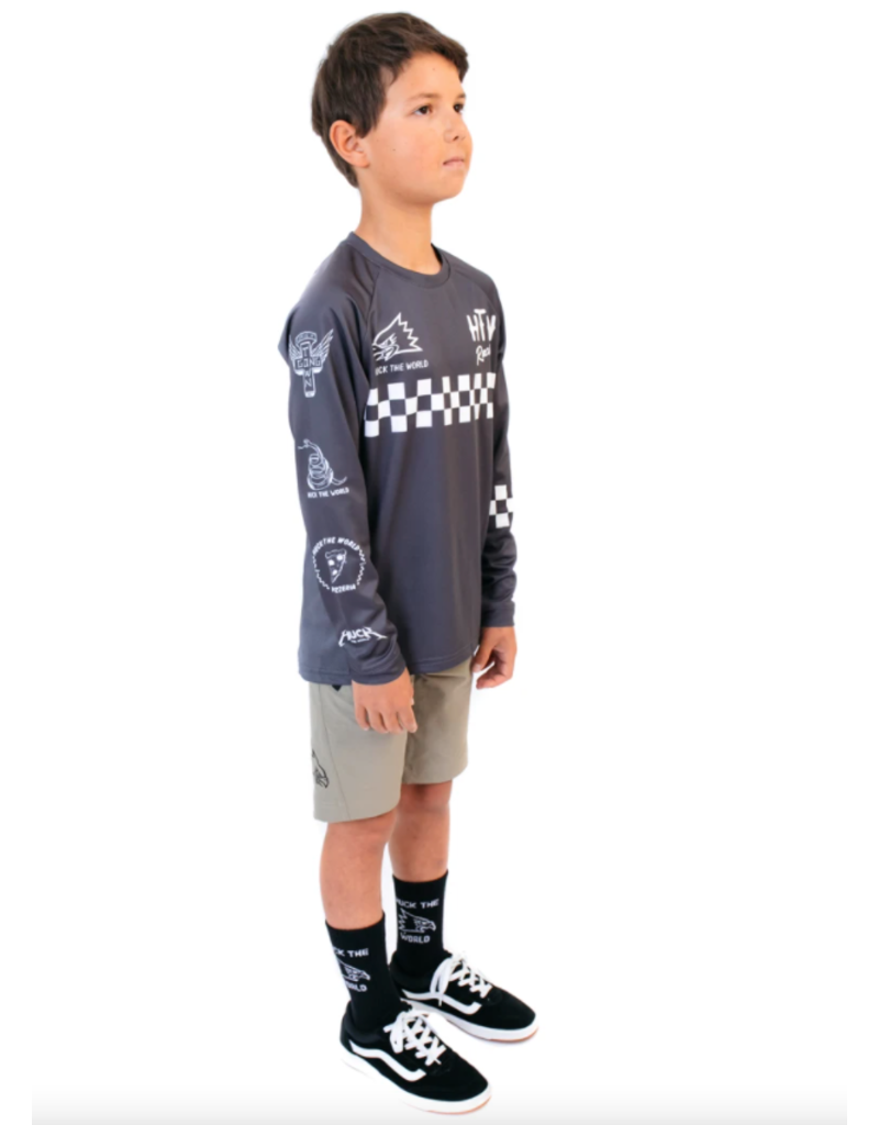 Huck The World Huck The World Checkers L/S Jersey Youth Slate