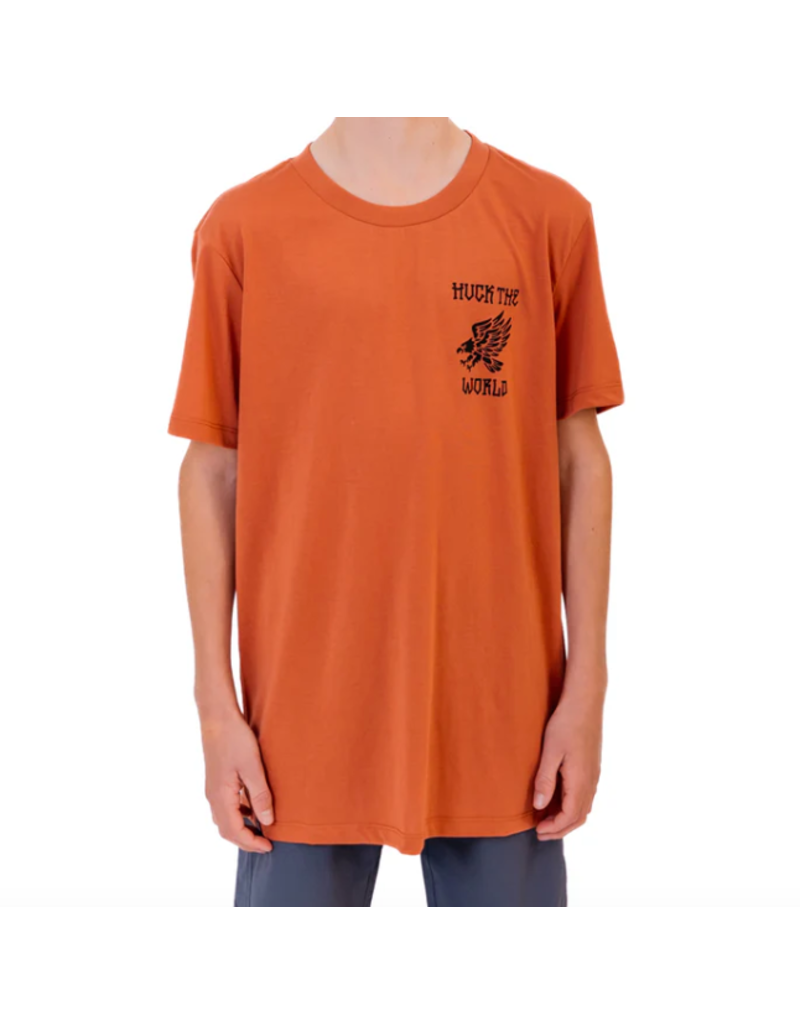 Huck The World Huck The World Scribble Eagle Youth Tech Tee Red
