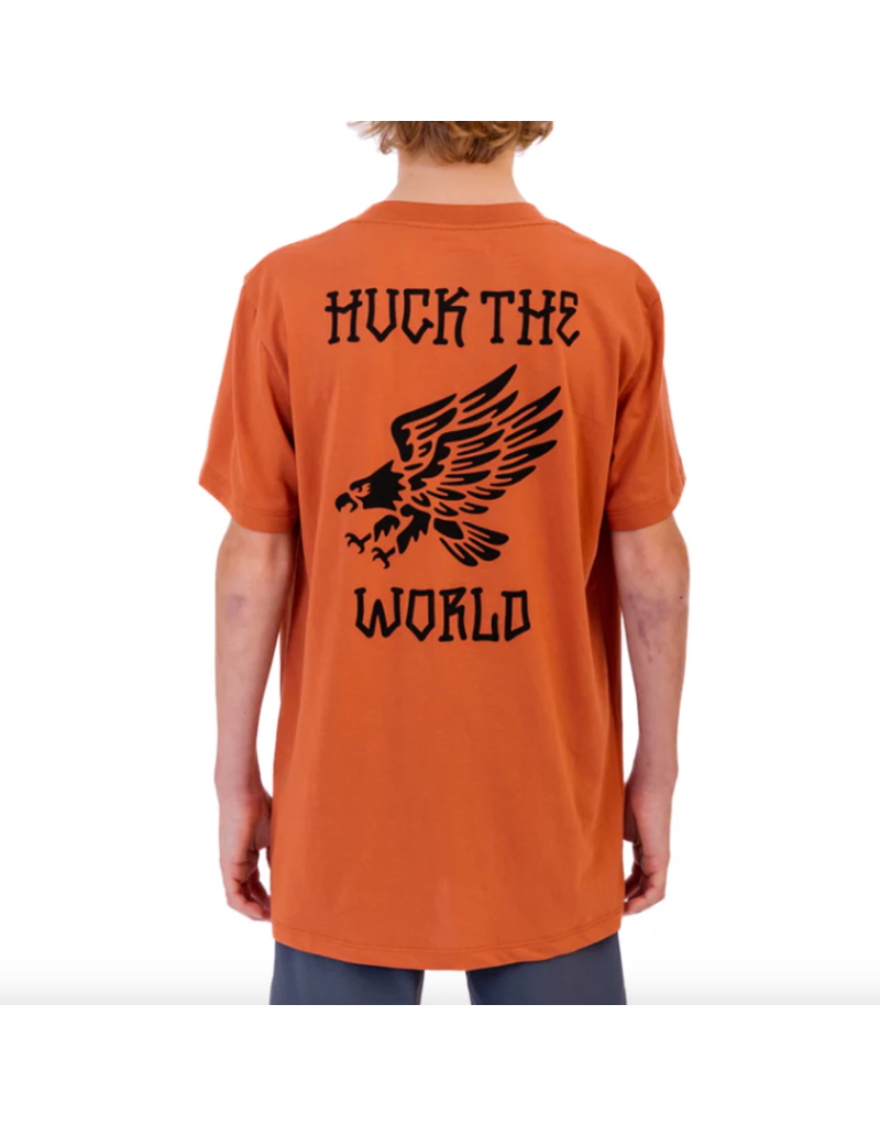 Huck The World Huck The World Scribble Eagle Youth Tech Tee Red