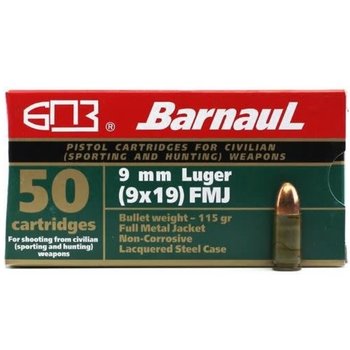 BARNAUL 9mm Luger 115gr FMJ 50ct