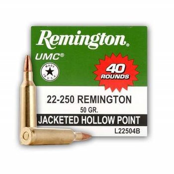 REMINGTON 22-250 Rem 50gr JHP 40ct