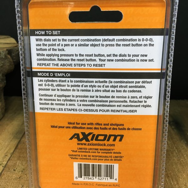 AXIOM COMBO CABLE LOCK 30CM