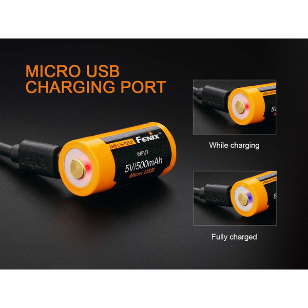 FENIX Battery 700mAh Micro USB Rechargable 16340