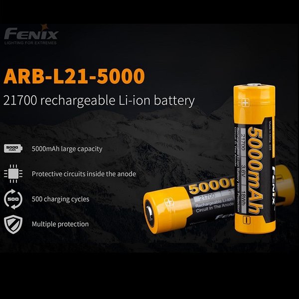 FENIX 5000 MAX RECHARGEABLE 21700 BATTERY