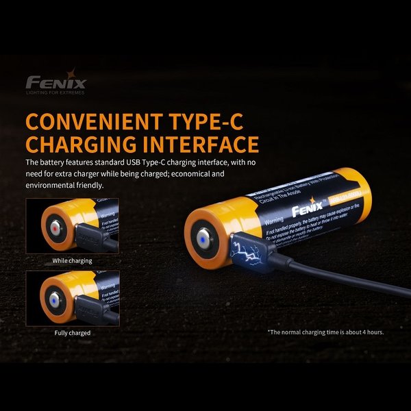 FENIX Battery 5000mAh USB Rechargable 21700