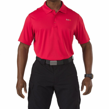 5.11 TACTICAL PINNACLE SHORT SLEEVE POLO RANGE Red