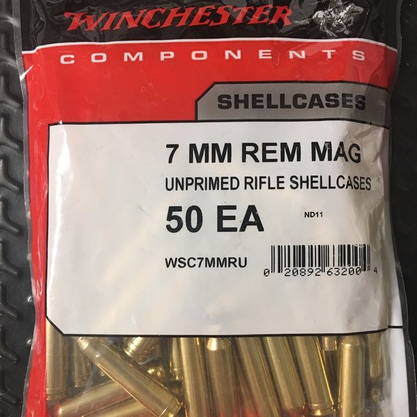 WINCHESTER UNPRIMED RIFLE BRASS 50ct
