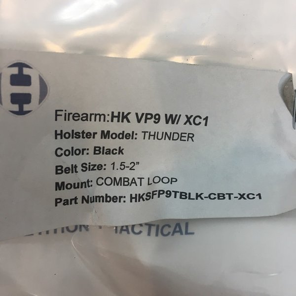 HAMMER ARMAMENT HOLSTER - HK VP9 W/ XC1 THUNDER (BLACK)